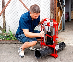 Использование передавливателя гидравлического для полиэтиленовых труб Brexit BrexPress G180, 20 т